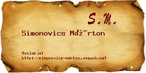 Simonovics Márton névjegykártya